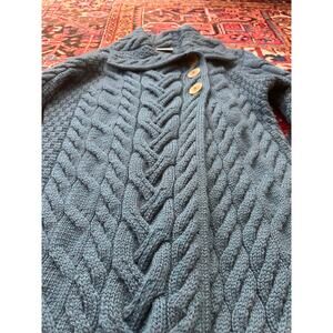 Aran Hand Knit in Ireland Women’s Merino Wool Cabled Sweater Size Large